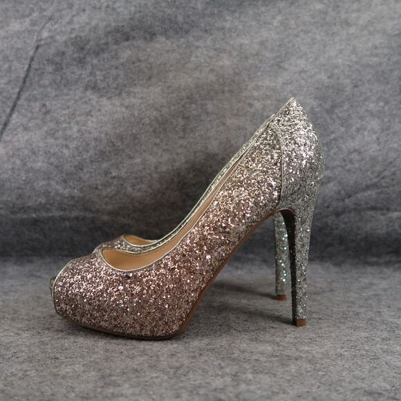 Marc Fisher Shoes Women 7.5 Platform Pump Peep Toe Glitter Fashion Harpyly Ombre - Picture 5 of 14